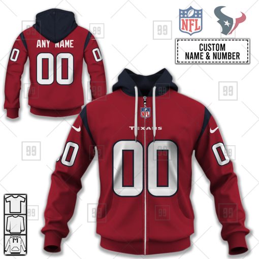 Personalized NFL Houston Texans Alternate Jersey Hoodie | SuperGift99