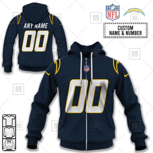 Personalized NFL Los Angeles Chargers Jersey Alternate 02 Jersey Hoodie | SuperGift100