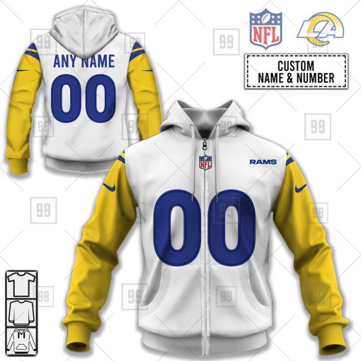 Personalized NFL Los Angeles Rams Alternate Jersey Hoodie | SuperGift99