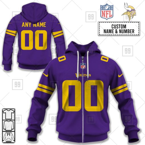 Personalized NFL Minnesota Vikings Alternate Jersey Hoodie | SuperGift99