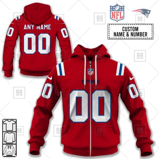 Personalized NFL New England Patriots Alternate Jersey Hoodie | SuperGift99
