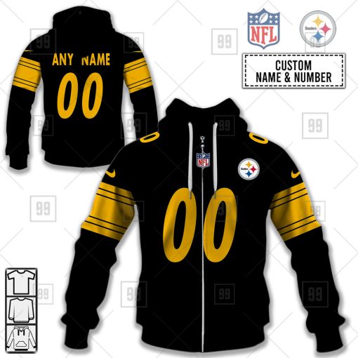 Personalized NFL Pittsburgh Steelers Alternate Jersey Hoodie | SuperGift99