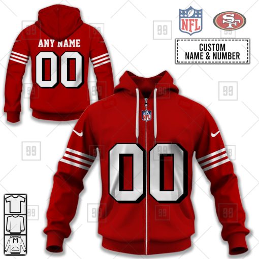 Personalized NFL San Francisco 49ers Alternate Jersey Hoodie | SuperGift99