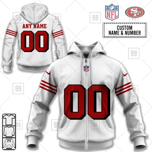 Personalized NFL San Francisco 49ers Alternate 02 Jersey Hoodie | SuperGift101