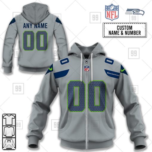 Personalized NFL Seattle Seahawks Alternate Jersey Hoodie | SuperGift99