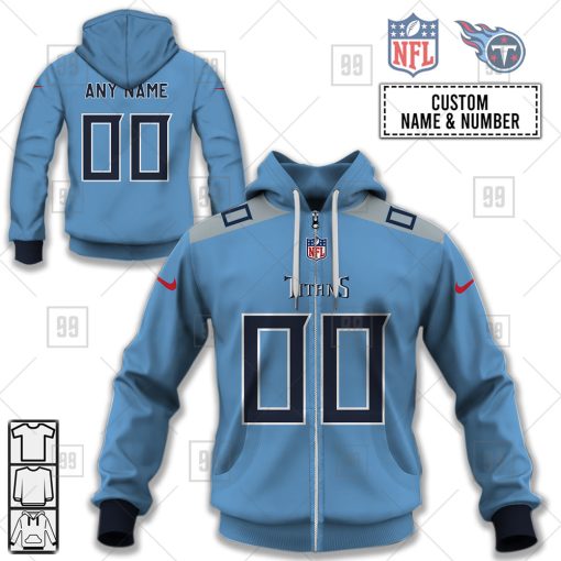 Personalized NFL Tennessee Titans Alternate Jersey Hoodie | SuperGift99