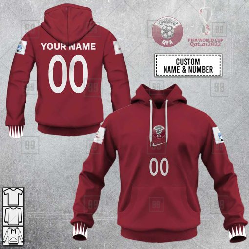 Personalized FIFA World Cup 2022 Qatar Football 3D Hoodie Jersey | SuperGift99