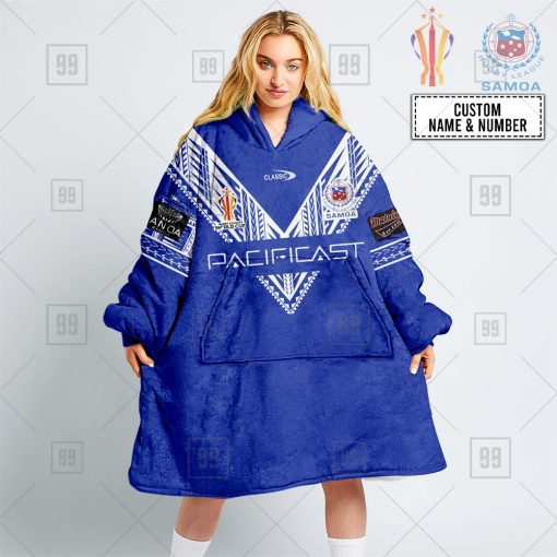 Personalized Rugby League World Cup – Samoa Rugby League Jersey Oodie, Flanket, Blanket Hoodie, Snuggie | SuperGift99