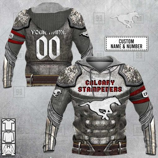 Personalized CFL Calgary Stampeders Knight Armor Hoodie | CoolGift100