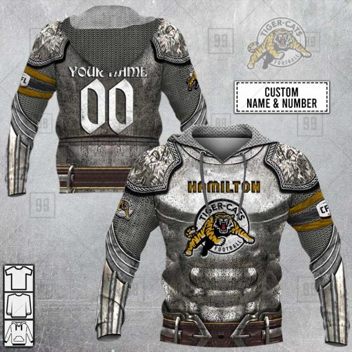 Personalized CFL Hamilton Tiger Cats Knight Armor Hoodie | CoolGift102