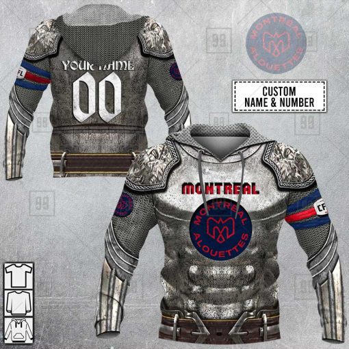 Personalized CFL Montreal Alouettes Knight Armor Hoodie | CoolGift103