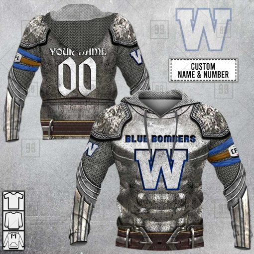Personalized CFL Winnipeg Blue Knight Armor Hoodie | SuperGift99