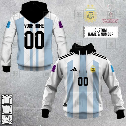 Personalized FIFA World Cup 2022 Argentina Football 3D Hoodie Jersey | SuperGift99