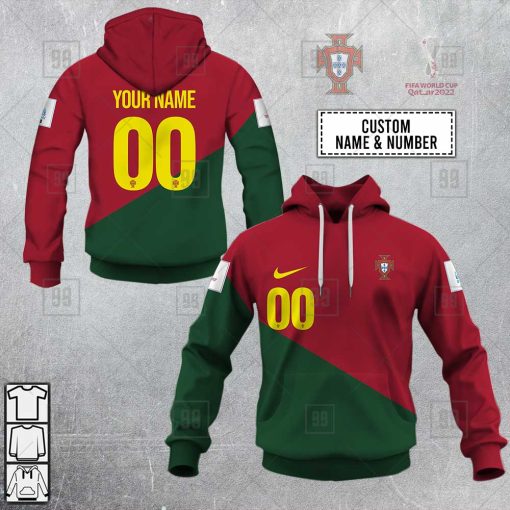 Personalized FIFA World Cup 2022 Portugal Football 3D Hoodie Jersey | SuperGift99
