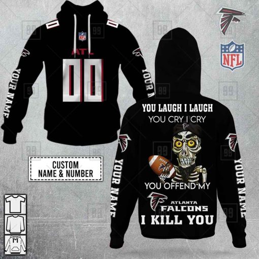 Personalized NFL Atlanta Falcons You Laugh I Laugh Jersey Hoodie | SuperGift99