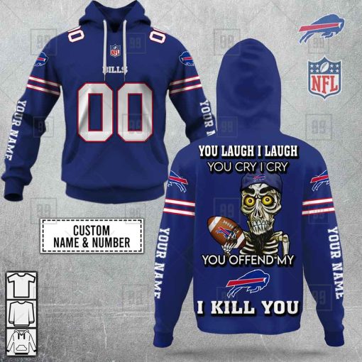 Personalized NFL Buffalo Bills You Laugh I Laugh Jersey Hoodie | SuperGift99