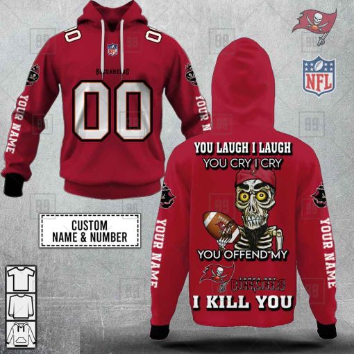 Personalized NFL Tampa Bay Buccaneers You Laugh I Laugh Jersey Hoodie| SuperGift99