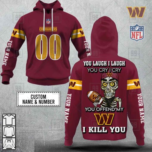 Personalized NFL Washington Commanders Road Jersey Hoodie | SuperGift99