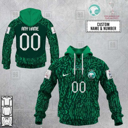 Personalized FIFA World Cup 2022 Arab Saudi Football 3D Hoodie Jersey | SuperGift99