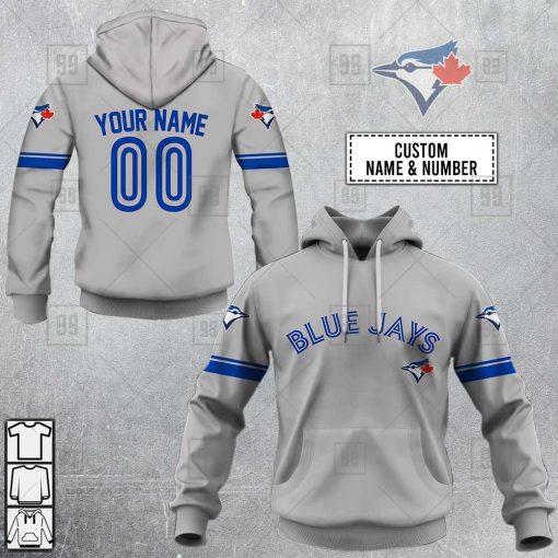 Personalized MLB Toronto Blue Jays 3D Hoodie AWAY Jersey  | SuperGift99