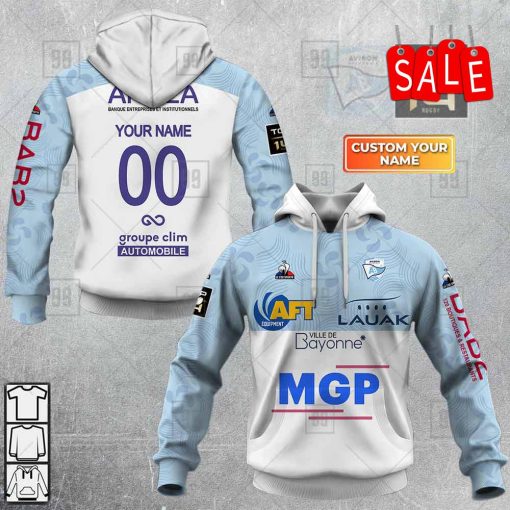Personalized Aviron Bayonnais Rugby 2223 Hoodie 3D | CoolGift99
