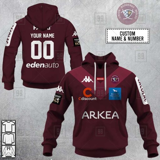 Personalized Bordeaux Begles Rugby 2223 Hoodie 3D | CoolGift99