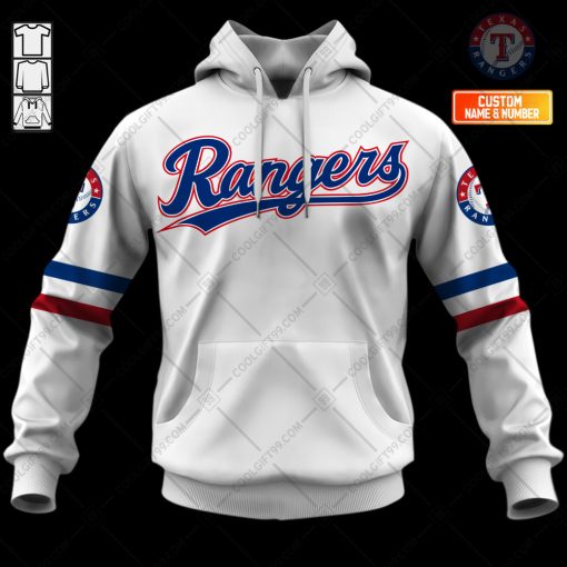 Personalized MLB Texas Rangers Home Jersey Style Hoodie, T Shirt, Zip Hoodie, Sweatshirt | CoolGift99