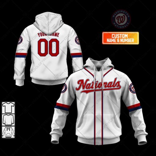 Personalized MLB Washington Nationals Home Jersey Style Hoodie, T Shirt, Zip Hoodie, Sweatshirt | CoolGift99