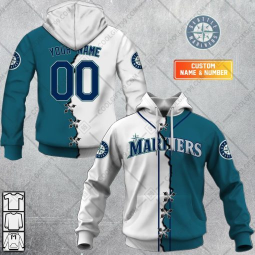 Personalized MLB Seattle Mariners Mix Jersey Hoodie, T Shirt, Zip Hoodie, Sweatshirt | SuperGift99