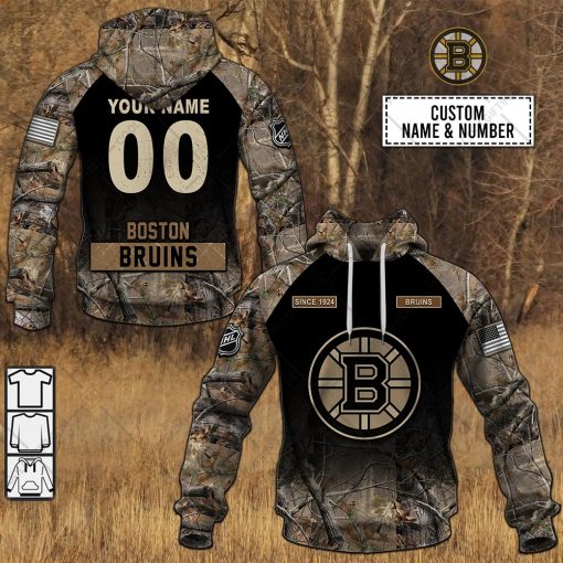 Personalized NHL Boston Bruins Camouflage Style Hoodie, T Shirt, Zip Hoodie, Sweatshirt | SuperGift99