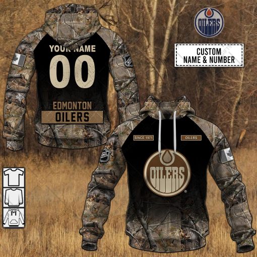 Personalized NHL Edmonton Oilers Camouflage Style Hoodie, T Shirt, Zip Hoodie, Sweatshirt | SuperGift99