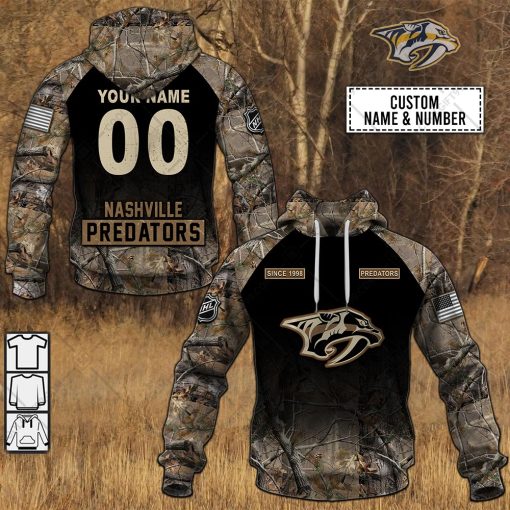 Personalized NHL Nashville Predators Camouflage Style Hoodie, T Shirt, Zip Hoodie, Sweatshirt | SuperGift99