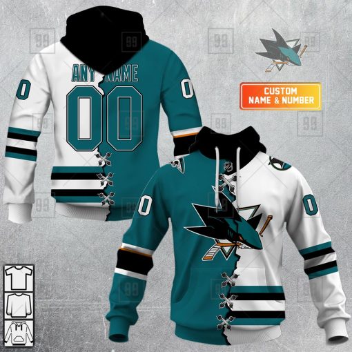 Personalized NHL San Jose Sharks Mix Jersey 2023 Style  Hoodie, T Shirt, Zip Hoodie, Sweatshirt | SuperGift99