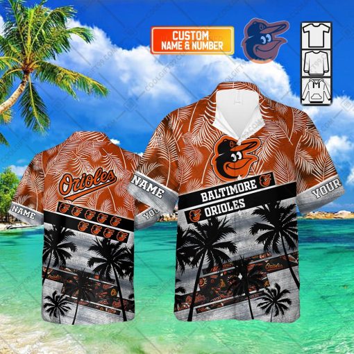 Personalized MLB Baltimore Orioles Palm Tree Hawaii Shirt