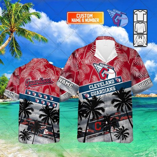 Personalized MLB Cleveland Guardians Palm Tree Hawaii Shirt