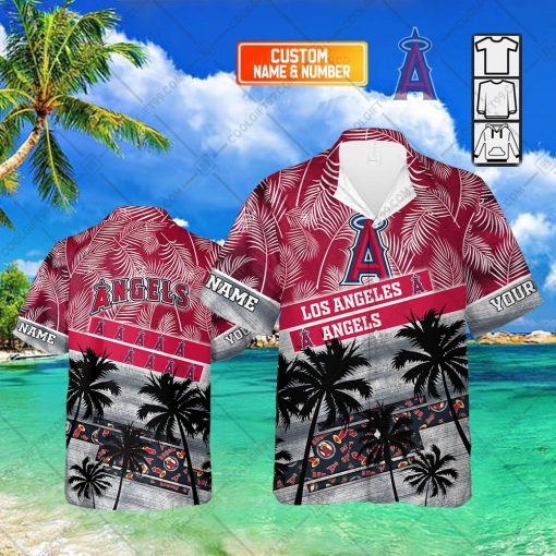 Personalized MLB Los Angeles Angels Palm Tree Hawaii Shirt