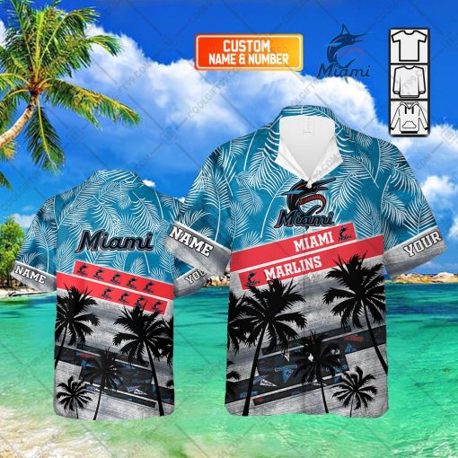 Personalized MLB Miami Marlins Palm Tree Hawaii Shirt