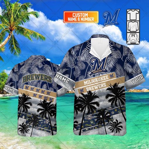 Personalized MLB Milwaukee Brewers Palm Tree Hawaii Shirt