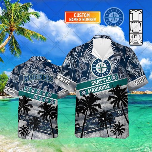 Personalized MLB Seattle Mariners Palm Tree Hawaii Shirt