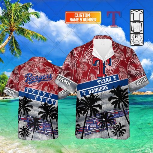 Personalized MLB Texas Rangers Palm Tree Hawaii Shirt