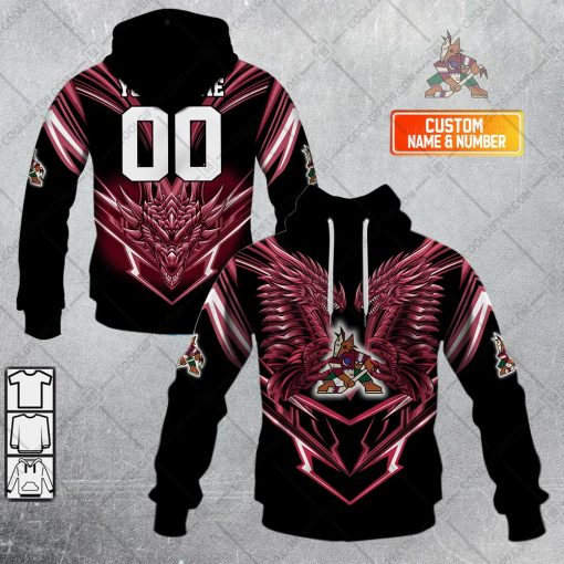 Personalized NHL Arizona Coyotes Dragon V05 Hoodie, T Shirt, Zip Hoodie, Sweatshirt