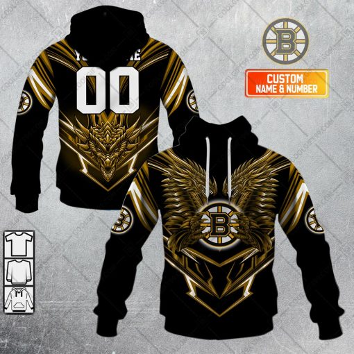 Personalized NHL Boston Bruins Dragon V05 Hoodie, T Shirt, Zip Hoodie, Sweatshirt