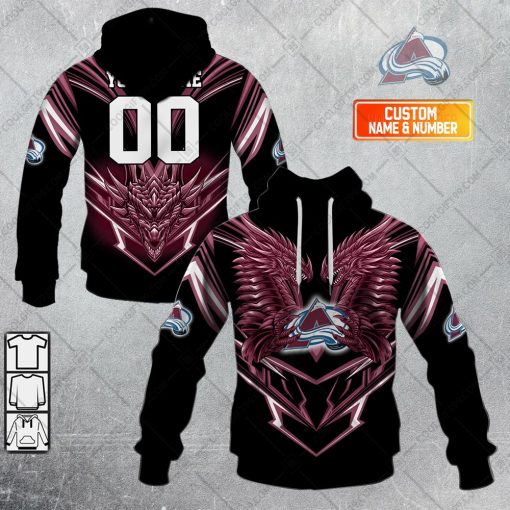 Personalized NHL Colorado Avalanche Dragon V05 Hoodie, T Shirt, Zip Hoodie, Sweatshirt