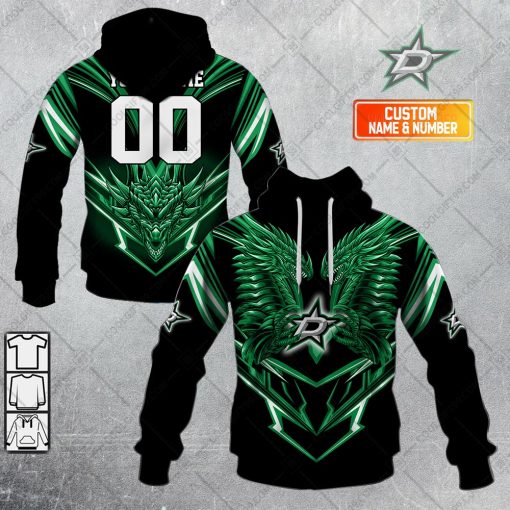 Personalized NHL Dallas Stars Dragon V05 Hoodie, T Shirt, Zip Hoodie, Sweatshirt