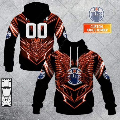 Personalized NHL Edmonton Oilers Dragon V05 Hoodie, T Shirt, Zip Hoodie, Sweatshirt