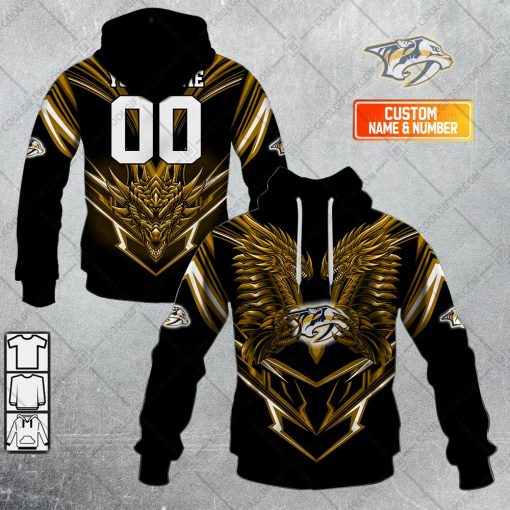 Personalized NHL Nashville Predators Dragon V05 Hoodie, T Shirt, Zip Hoodie, Sweatshirt