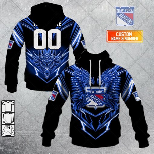 Personalized NHL New York Rangers Dragon V05 Hoodie, T Shirt, Zip Hoodie, Sweatshirt