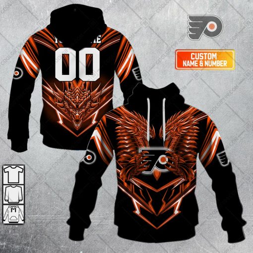 Personalized NHL Philadelphia Flyers Dragon V05 Hoodie, T Shirt, Zip Hoodie, Sweatshirt