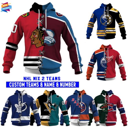 Personalized NHL Mix 2 Teams Home jersey | Hoodie, T Shirt, Zip Hoodie, Sweatshirt
