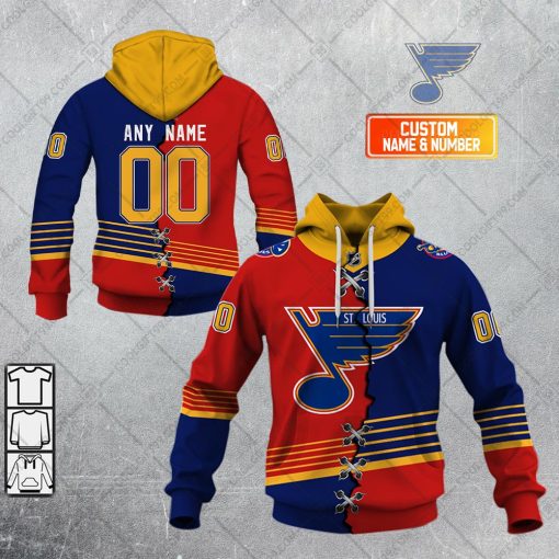 Personalized NHL Mix Retro Jersey St. Louis Blues Style Hoodie, T Shirt, Zip Hoodie, Sweatshirt | SuperGift99